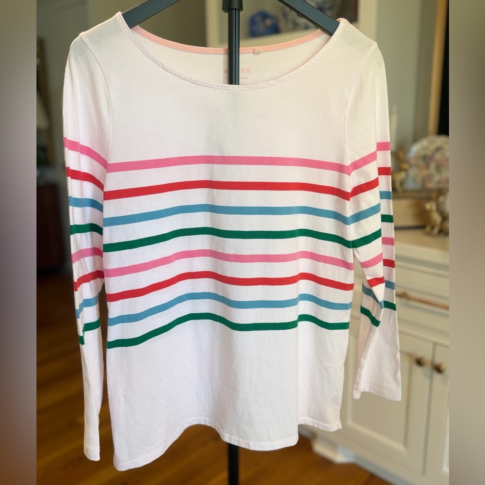 Boden White Tee with Pale Pink Logo - Picture 9 of 9